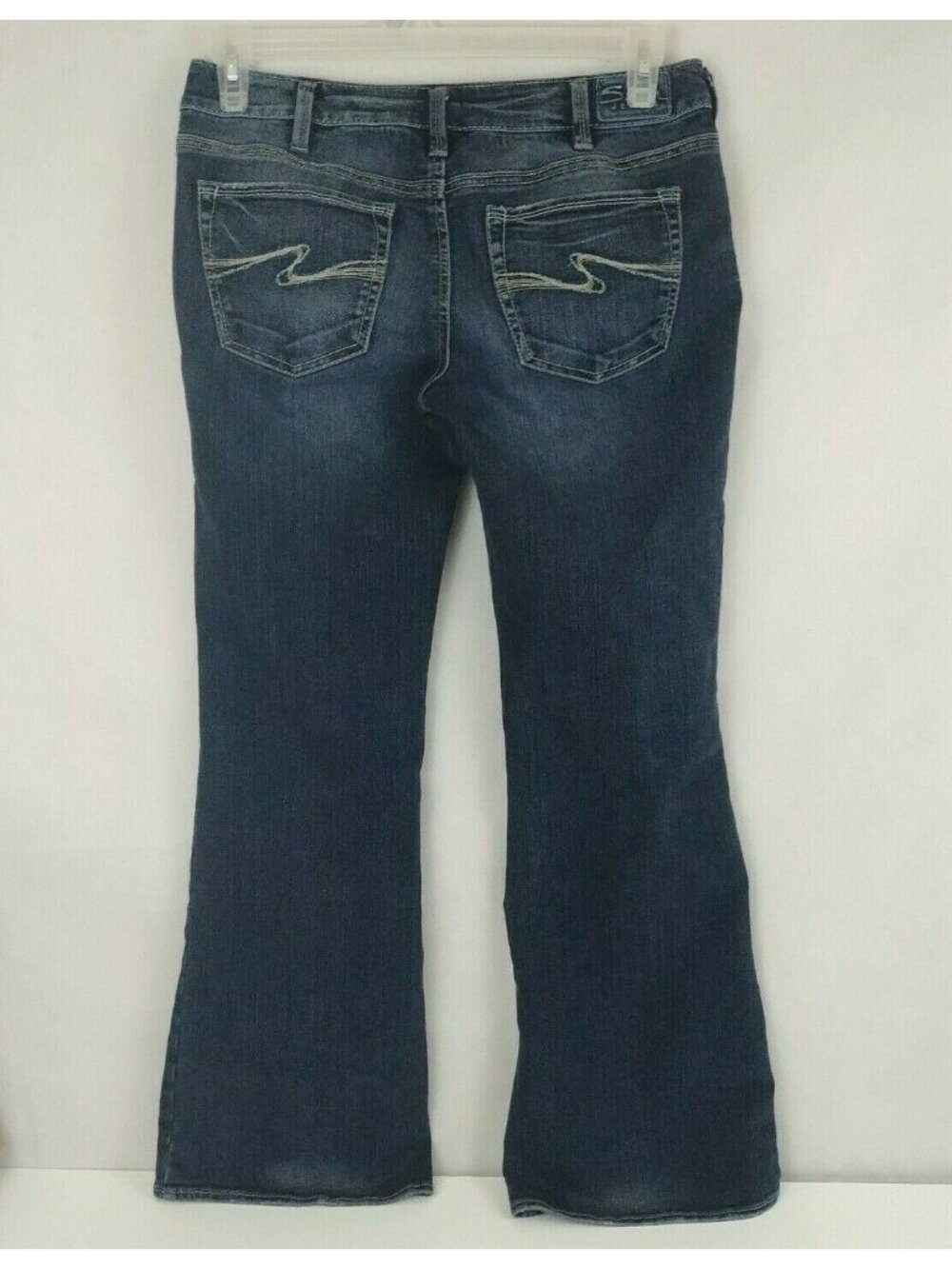 Silver Aiko Embroidered Distressed Whiskered Dark Wash Jeans Size 31/31 - Picture 2 of 10